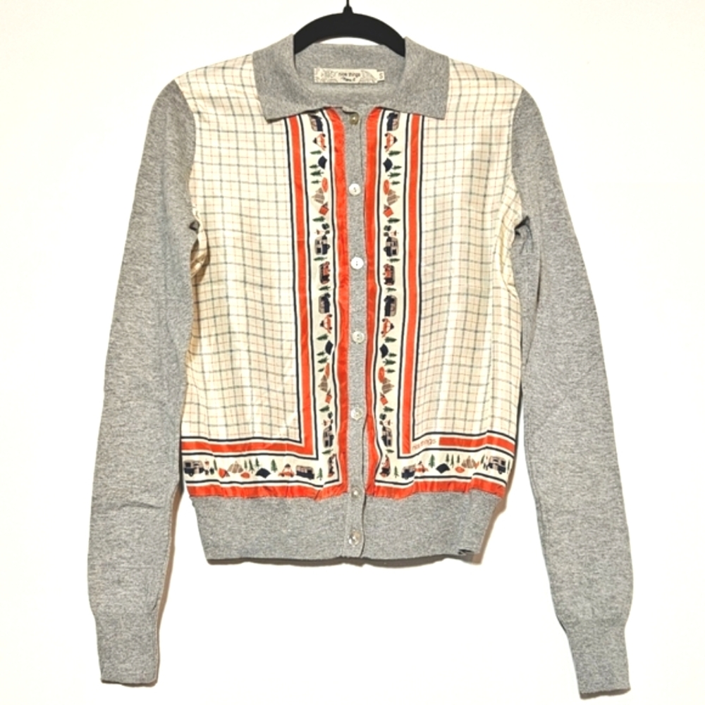 NICE THINGS Happy Camper Mixed Media Cardigan